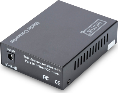 Konvertues rrjeti Digitus Gigabit, RJ45 në SC, 20 km, i zi