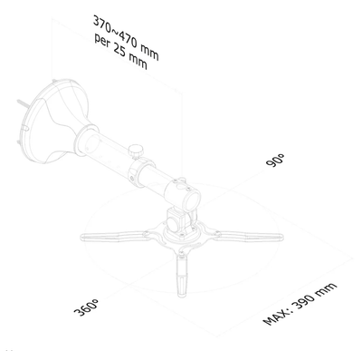 Mbajtëse projektori Neomounts BEAMER W050, 37-47cm, deri 12kg, argjendi