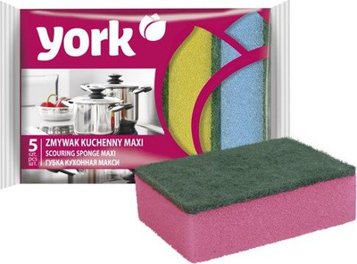 Sfungjerë pastrimi York, set me 5 copë, shumëngjyrësh