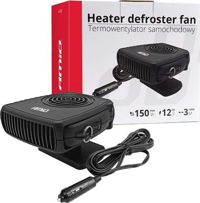 Ngrohës me ventilator makinash AMIO, 150W, 12V, i zi