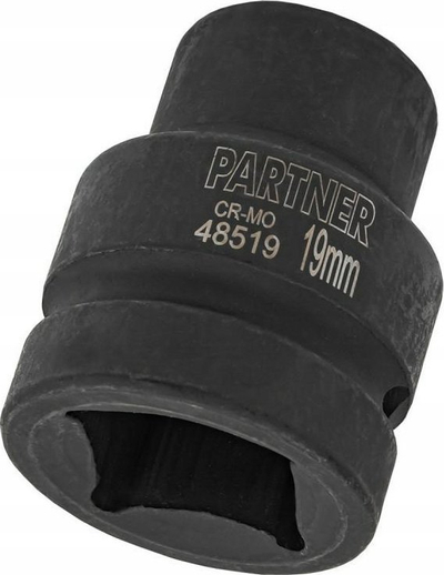 Nasadë goditëse Partner 48519, 19mm, 1", 6-këndëshe, e zezë