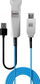 Kabllo USB Lindy 43345, USB A në 2x USB A, 30 m, blu