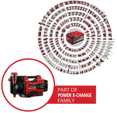 Pompe kopshti pa kabllo Einhell AQUINNA 18/30 F LED AUTOMATIC, 3000 L/orë, 28 m, e kuqe