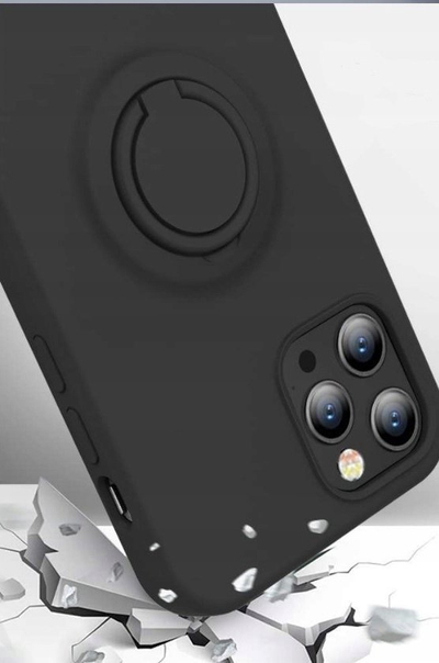 Këllëf telefoni silikoni me unazë për iPhone 7 8 SE 2020, magnetik, i kuq