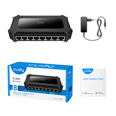 Switch rrjeti Cudy GS108D, 8 porta, Gigabit Ethernet, i zi