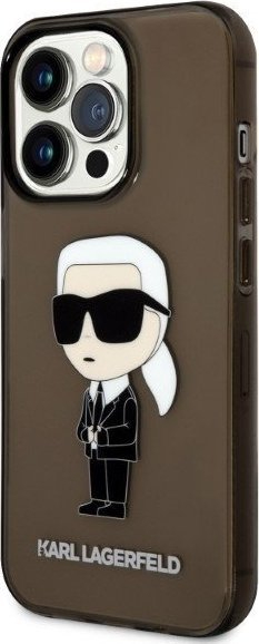 Kapak telefoni Karl Lagerfeld Ikonik KLHCP14LHNIKTCK, për iPhone 14 Pro, hardcase, i zi