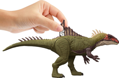 Figurine dinosaur Mattel Jurassic World Chaos Theory Battle Roarin Becklespinax, lodër aksion, shumëngjyrëshe