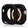 Mbrojtëse silikoni për orë Hurtel për Apple Watch 42mm Series 10, mat, e zezë