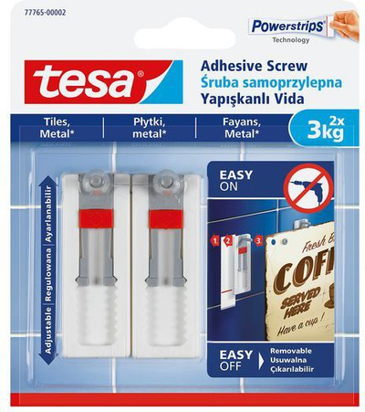 Vidë vetëngjitëse e rregullueshme Tesa 77765, për pllaka dhe metal, 3kg