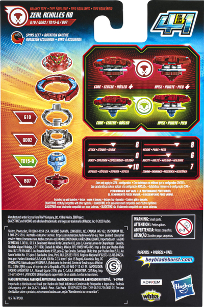 Lodër rrotulluese Beyblade Burst QuadStrike me lëshues, modele nga më të ndryshmet, shumëngjyrëshe