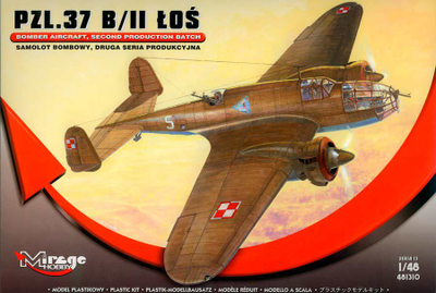 Mirage Hobby PZL.37 B/II Łoś Модел Кит, 1:48 Скала