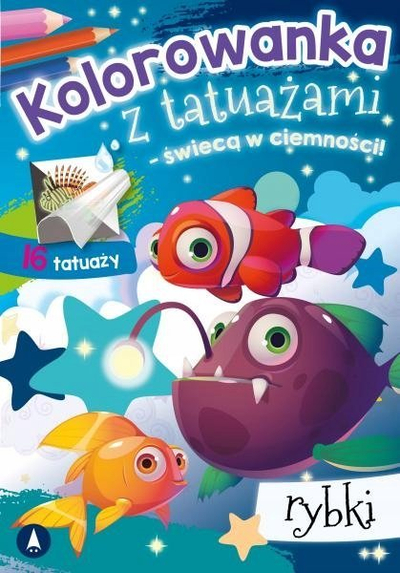 Libër ngjyrosës me tatuazhe Little Fish, tatuazhe që ndriçojnë në errësirë, për fëmijë