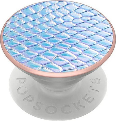 Mbajtës telefoni PopSockets PopGrip Iridescent Snake, gjenerata 2, sipërfaqe iridescente, blu