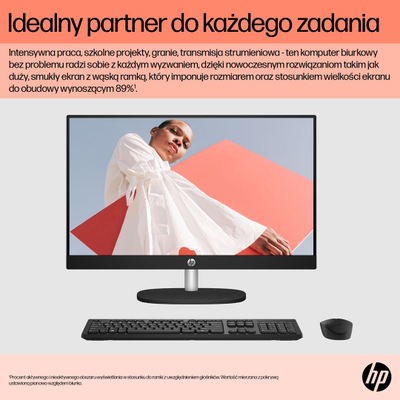 Kompjuter All-in-One HP 24-cr0008nw, Athlon Silver 7120U, 8GB, 512GB, i bardhë