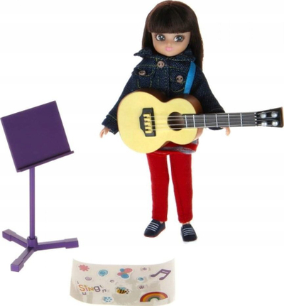 Kukull Lottie Doll Music Class, me kitarë, set muzikor, shumëngjyrëshe