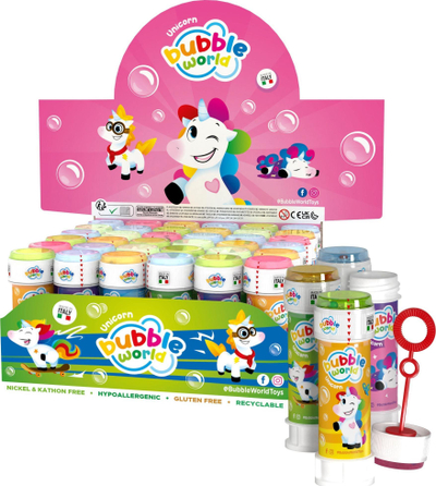 Balona sapuni Brimarex Unicorn, 60ml, set 36 copë, shumëngjyrëshe