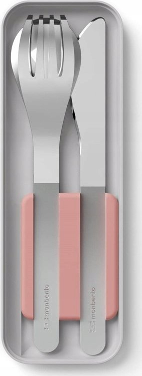Set takëmesh udhëtimi Monbento Slim Box, 3 pjesë, çelik inox, i zi