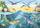 Puzzle për fëmijë Ravensburger 05128 Dinosaur and Her Habitats, 2 x 24 pjesë, plav e gjelbër smerald