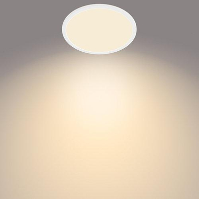 Plafonierë Philips SuperSlim LED, 24.5cm, 2700K, e bardhë