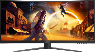 Игорски монитор AOC G4 CU34G4Z, 34\", WQHD 3440 x 1440, 240Hz, црно-црвен