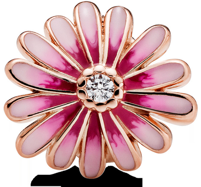 Aksesor për byzylyk Pandora Pink Daisy 788775C01, rozë