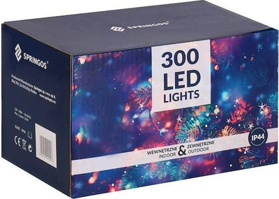 Drita pemë Krishtlindjesh Springos 300 LED, 19.5 m, IP44, e bardhë e ftohtë