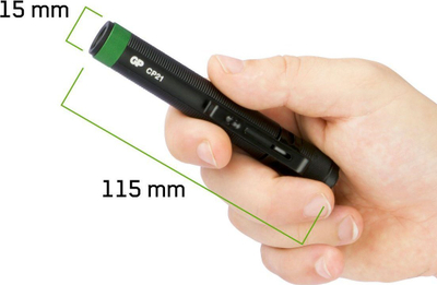 Dritë stilolapsi GP Discovery CP21, LED 20 lumen, IPX4, e zezë