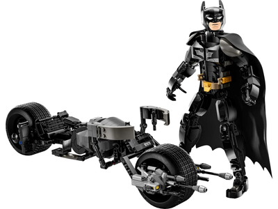 Set LEGO DC Batman 76273, figurë e ndërtueshme Batman me Batcycle, 26 cm, shumëngjyrësh