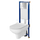 Set instalimi WC Cersanit Tech Line Base City Clean On, kornizë muri, buton krom, e bardhë