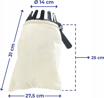 Алатка за берење овошје Wenko XL, глава 25cm, памучна вреќа, сива