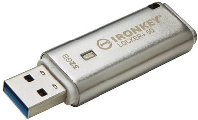 USB Kingston IronKey Locker+ 50 - 32GB, i argjendtë
