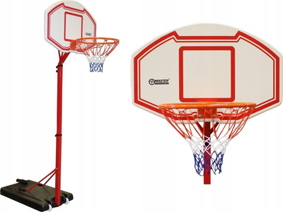 Stativ basketbolli Master Attack 260, lartësi 210-260 cm, bazë me rrota, i zi