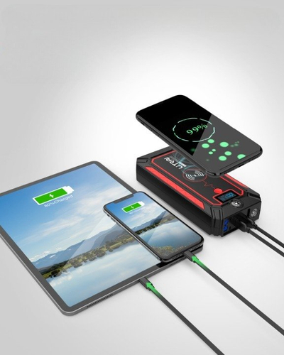 Starter për veturë Utrai JS4 CEP307, 12V 2500A, karikim wireless 10W, i zi e kuq