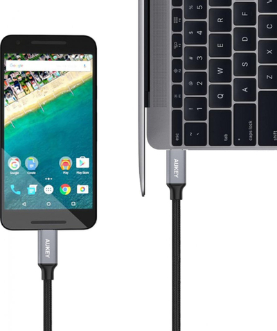 Kabllo për karikim të shpejtë Aukey, USB-C, 1m (CB-CD5)