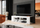 Komodë TV Bed Meble Texas RTV, 134 cm, me rafte xhami, e bardhë