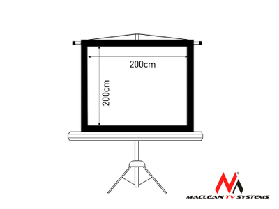 Ekran projekcioni Maclean MC-680, 200x200cm, format 1:1, i bardhë