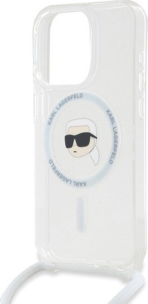 Mbulesë telefoni Karl Lagerfeld Crossbody IML Karl Head për iPhone 15 Pro Max, MagSafe, transparente