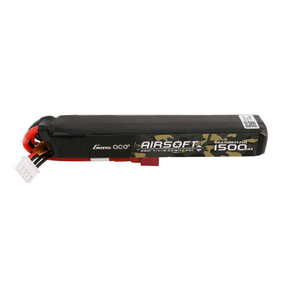 Bateri Li Po Gens Ace Airsoft, 1500mAh, 11.1V 25C, e zezë