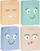Set qese dhurate Rozette Lux Smiley, 33.5 x 26 x 4.2 cm, 12 copë, shumëngjyrëshe