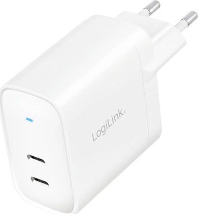 Ngarkues muri LogiLink PA0283, 65W, 2x USB C PD GaN, i bardhë