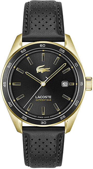 Orë dore për meshkuj Lacoste Boston Automatique 2011378, e zezë