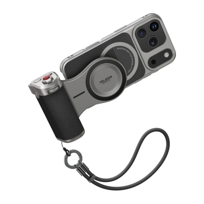 Dorez kamerë TELESIN Master Grip, MagSafe, bateri 3200 mAh, gri e zezë