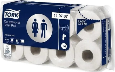 Letër higjienike Tork Advanced, 2 shtresa, 250 fletë, sistem T4, e bardhë