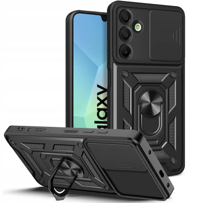 Заштитна маска Tech-Protect Camshield Pro за Galaxy A26 5G, со слајдер за камера, со 360° прстен, црна