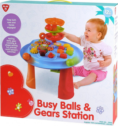 Маса за активности PlayGo Busy Balls & Gears, за бебиња 12m+, многуобоена