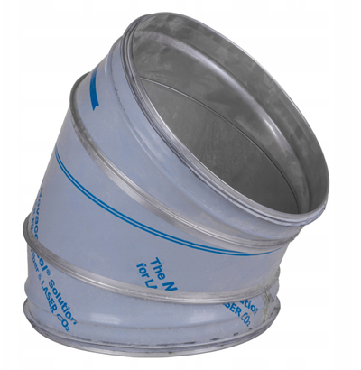 Kënd ventilimi Hybalans ELBOW KWS 304, Ø315mm, 45°, metalik