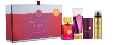 Set dhuratë Armaf Club De Nuit Untold, EDP 105 ml + losion trupi 100 ml + deodorant 75 g + sprej trupi 50 ml