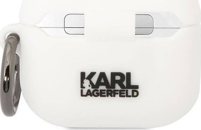 Kapak AirPods 3 Karl Lagerfeld KLACA3SILKCW, silikon, i bardhë