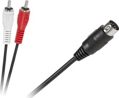 Kabllo audio 5 DIN në 2 RCA, 1.2m, e zezë