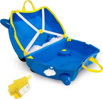 Детски куфер Trunki Ride-On Police Patrol Car Percy, 18L, син